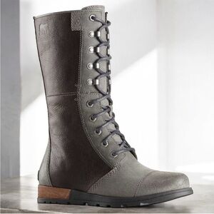 SOREL Major Maverick Mid Calf Zip Boots Sz 10.5 Leather Grey Outdoor Combat